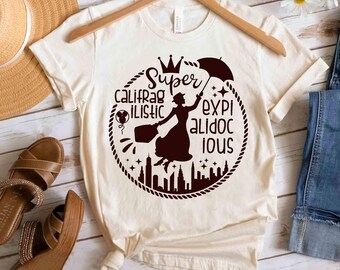 Koszulka retro z cytatami Mary Poppins z Disney Poppins Apothecary, Magic Kingdom WDW Trip Unisex T-shirt z prezentem urodzinowym dla rodziny dla dorosłych i dzieci
