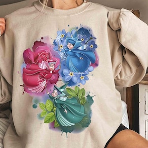 Disney Sleeping Beauty Good Fairies Flora Fauna Merryweather Shirt, Magic Kingdom WDW Holiday Unisex T-shirt Family Birthday Gift Adult Tee