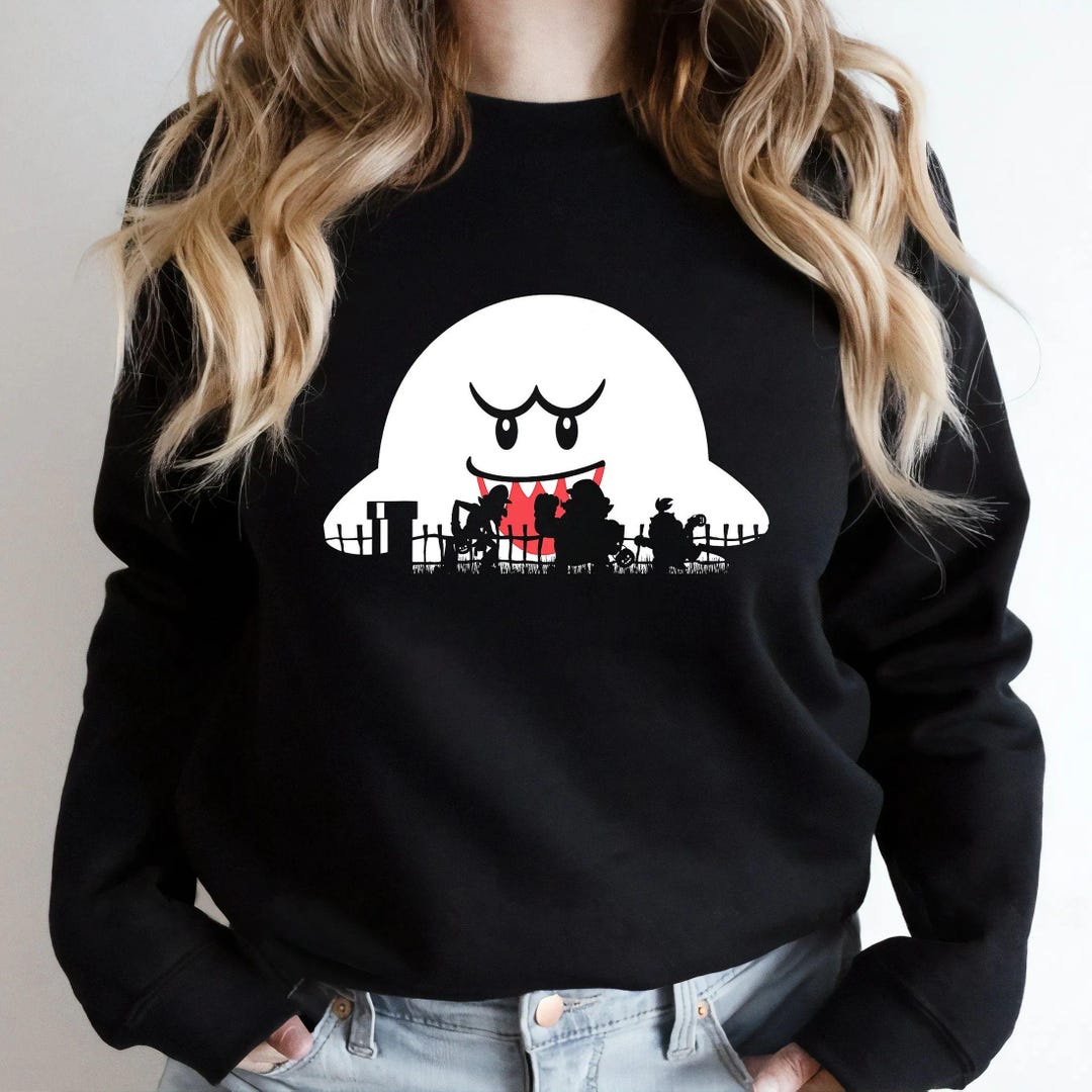 Super Mario Boo Trick or Treat Halloween Silhouette T-shirt Holiday ...
