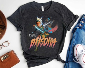 Koszulka z portretem Ahsoki Tano z serialu Star Wars Rebels, koszulka unisex Galaxy's Edge Holiday Trip z prezentem urodzinowym dla rodziny, dla dorosłych i dzieci