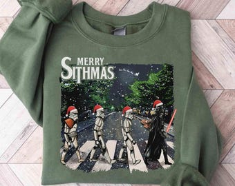 Darth Vader Stormtrooper Merry Sithmas Abbey Road Walking T-shirt, Funny Disney Star Wars Christmas Tee, Disneyland Vacation Party Gift