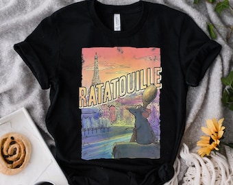 Vintage Disney Pixar Ratatouille Remy Little Chef City View Shirt, Unisex T-shirt Family Birthday Gift Adult Kid Toddler Tee, Magic Kingdom