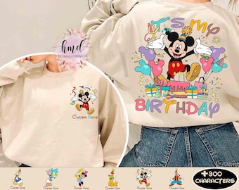 Personalized Disney Mickey & Friends It's My Birthday T-shirt, Custom All Characters Disneyland Birthday Trip Tee, Birthday Boy Girl Kids