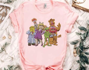 Camiseta ilustrada de Disney The Muppets Show, foto grupal, WDW Magic Kingdom, camiseta unisex navideña, regalo de cumpleaños familiar, camiseta para adultos y niños pequeños