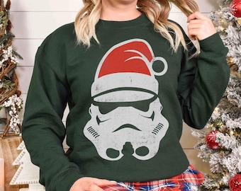 Retro Santa Stormtrooper Custom Christmas Light Shirt, Galaxy's Edge, Disneyland Vacation Party 2025 Gift, Funny Disney Star Wars Xmas Tee
