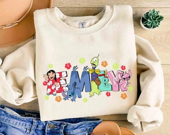 Koszulka z imieniem Lilo i Stich, spersonalizowana koszulka Disney Pleakley Angel Scrump Nani Pelekai, prezent dla całej rodziny na wakacje w Disneylandzie