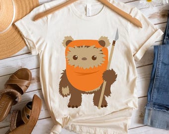 Koszulka z grafiką Star Wars Wicket Ewok Chibi Kawaii, Galaxy's Edge Holiday Trip, unisex, prezent urodzinowy dla rodziny, dla dorosłych i dzieci