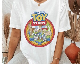 Retro Disney Pixar Toy Story Vintage Circle Portrait Logo Shirt, Unisex T-shirt Family Birthday Gift Adult Kid Toddler Comfort Colors Tee