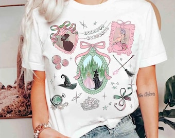 Coquette Bow Wicked Movie Inspired Pink & Green Shirt, Changed For Good Shirt, Custom Name Wicked Birthday Girl Gifts, Wizard Of Oz Shirt
