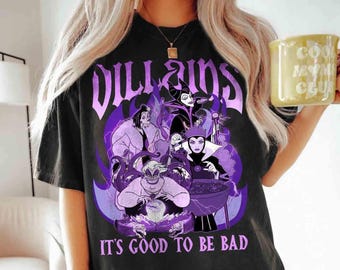 Camisetas pirata de Villanos de Disney: "Es bueno ser malo", Maléfica, Reina Malvada, Hades, Scar, Viaje familiar de Halloween a Disneyland 2025, Chernabog