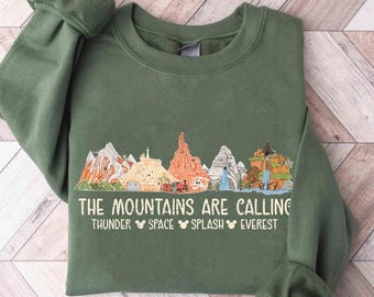 Disney The Mountains Are Calling Thunder Space Splash Everest retro-shirt, Magic Kingdom T-shirt uniseks familie verjaardagscadeau T-shirt volwassen kind