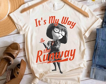 Divertida camiseta retro de Disney Edna Mode Runway Disney Los Increíbles, camiseta unisex Magic Kingdom WDW, regalo de cumpleaños familiar, camiseta para niños y bebés.