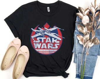 Retro Star Wars X-Wing Rebel Symbol Vintage Graphic T-Shirt Z1 Shirt, Unisex T-shirt Family Birthday Gift Adult Kid Toddler Tee