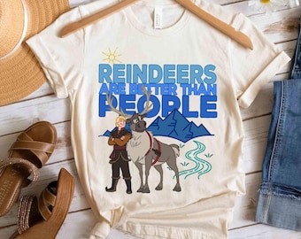 Disney Frozen Group Shot Reindeer Are Better Than People Shirt, WDW Magic Kingdom Unisex T-shirt Family Birthday Gift Adult Kid Toddler Tee