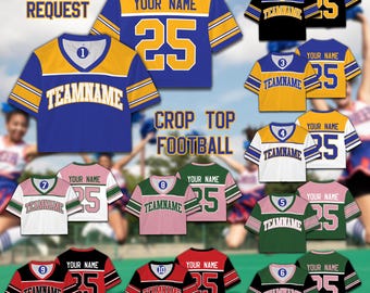 Personalized Sorority Crop Top Football Jersey Custom Color Sorority Sister Football Shirt College Big Little Football Jersey For Sororities