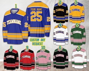Personalisiertes Name Sorority Eishockey Trikot, Benutzerdefinierte Farbe Sorority Schwestern Hockey Shirt, College Big Little Hockey Trikot für Hockeyfans