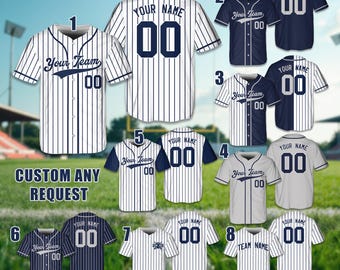 Personalized Name Number Baseball Jersey, Custom Any Colors Baseball Jersey Uniform, Sports Game Day Outfit For Kids & Adult Baseball Fans