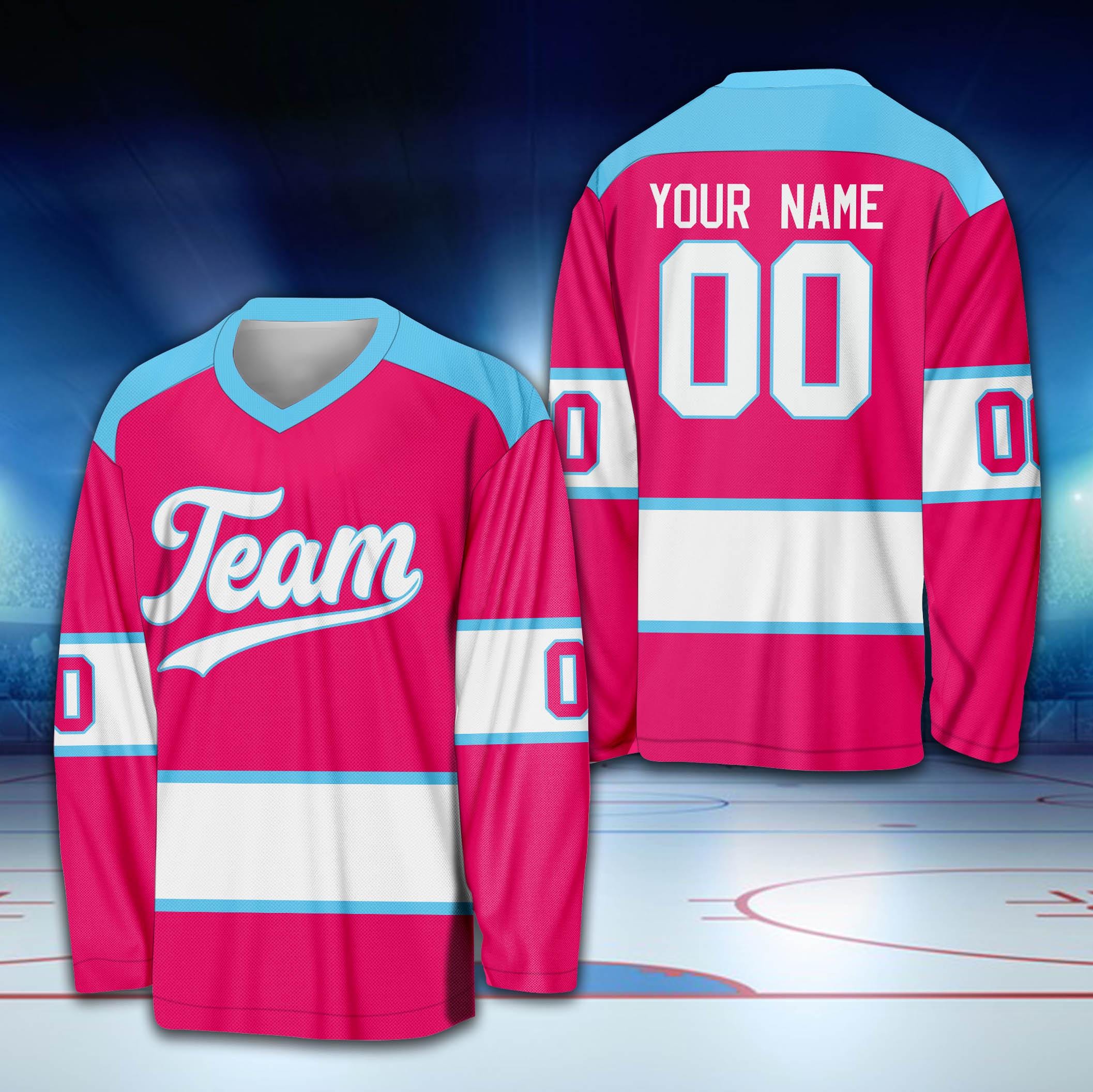 Camiseta de hockey sobre hielo personalizada con nombre y número, camiseta  de hockey con color personalizado, camiseta de equipo de hockey, atuendo  para el día del juego para fanáticos del hockey, amantes, image size:2114x2110