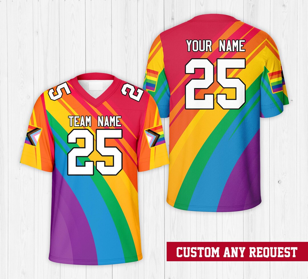 Personalized Name Number LGBTQ Football Jersey, Custom