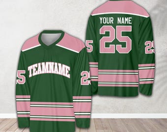 Personalisiertes Name Sorority Eishockey Trikot, Benutzerdefinierte Farbe Sorority Schwestern Hockey Shirt, College Big Little Hockey Trikot für Hockeyfans