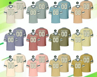 Personalisierte Name Nummer Fußball Trikot, benutzerdefinierte Farbe Vintage College Football Team Trikot, Spieltag Outfit für Kinder Erwachsene Fußballfans