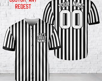 Maillot d'arbitre de baseball personnalisé avec nom et numéro, Maillot d'arbitre de sport à rayures fines de couleur personnalisée, Tenue d'arbitre pour le jour du match pour hommes et femmes