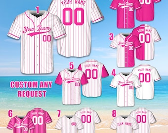 Personalized Name Number Baseball Jersey, Custom Any Colors Baseball Jersey Uniform, Sports Game Day Outfit For Kids & Adult Baseball Fans