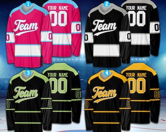 Personalized Name Number Ice Hockey Jersey, Custom Color Hockey Shirt, Hockey Team Jersey Game Day Outfit For Hockey Fan Hockey Lover Family