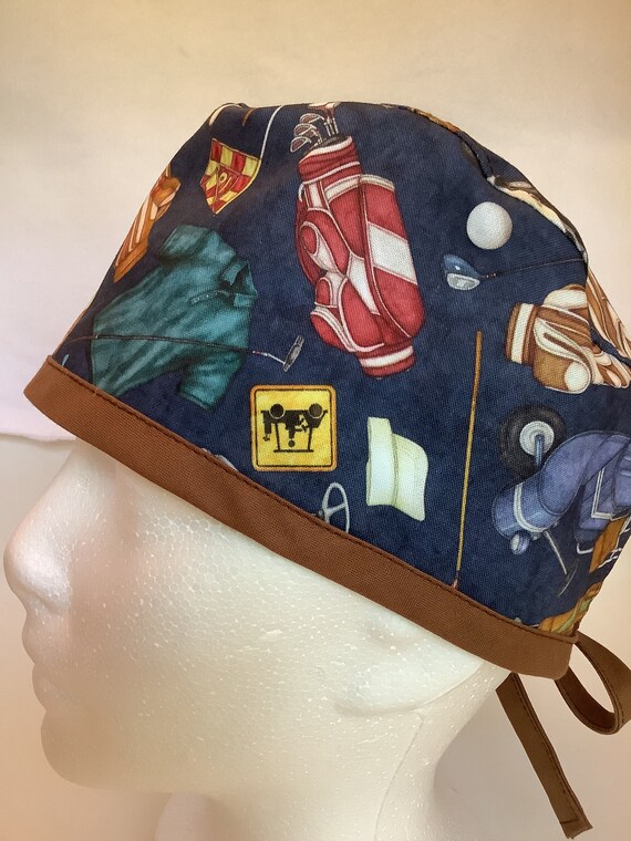 Unisex Blue Golf Scrub Cap Surgical Cap 
