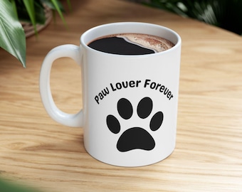 Paw Prints Forever Ceramic Mug: Pet Lover Gift