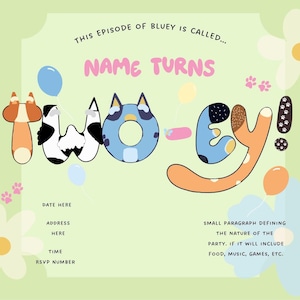 TWOEY Character Letter Birthday Invitation Template