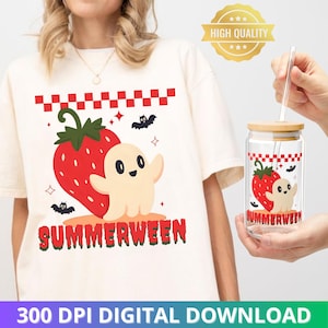 Summerween Ghost PNG: Spooky Halloween Fruit Design (Digital Download