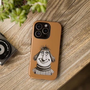 Étui de téléphone fantaisiste, housse de téléphone avec personnage amusant, cadeau unique pour amis, accessoires originaux, étui pour personnage de dessin animé