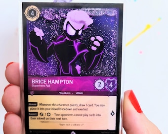 Brice Lorcana card shaker keychain, liquid glitter acrylic charm, made to order, limited run