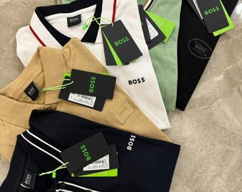 HUGO BOSS Cotton Long Sleeve Polo Shirt for men XL, 2XL, 3XL, 4XL