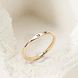 Anillo con letra personalizada, chapado en oro, joyería con inicial, antideslustre, hecho a mano.