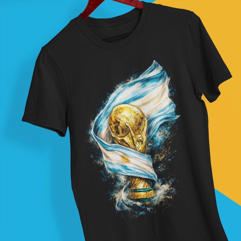 Argentinien Welt Cup Meister Fußball T-Shirt, Fußball Fan Tee Bild 5