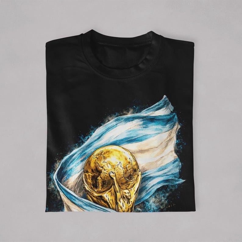 Argentinien Welt Cup Meister Fußball T-Shirt, Fußball Fan Tee Bild 6