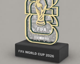 Fußball WM 2026 LED-Lampe SVG | Laser-Schnitt-Datei | 3D gedruckte Basis 3MF | Digitaler Download