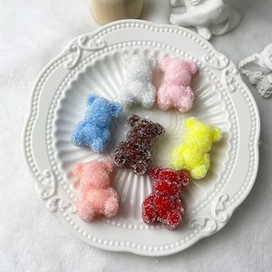 DIY Bear Beads for Pen with Rhinestones,Sugar Bear Fancy Sparkly Beads,Handmade Beadable Bear Pens,Sugar Bears Beaded Pens