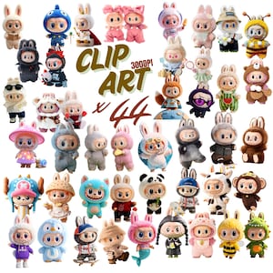 cliparts La bu  Bundle x 44, DTF, Sublimation, t-shirt printing, mugs, pillows, parties, decorations, and more- design la bu