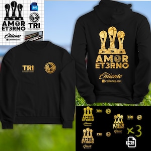 Tricampeão americano de futebol, Mexican Eagles, png para DTF e SVG para corte em vinil, design de textura em ouro 24 quilates. Campeão americano.