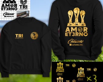 Three-time American soccer champion, Mexican Eagles, png for DTF and SVG for vinyl cutting, 24-karat gold texture design. American champion.