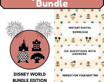Juego de trivia de Disney World: Los 4 parques (Juego imprimible de vacaciones)