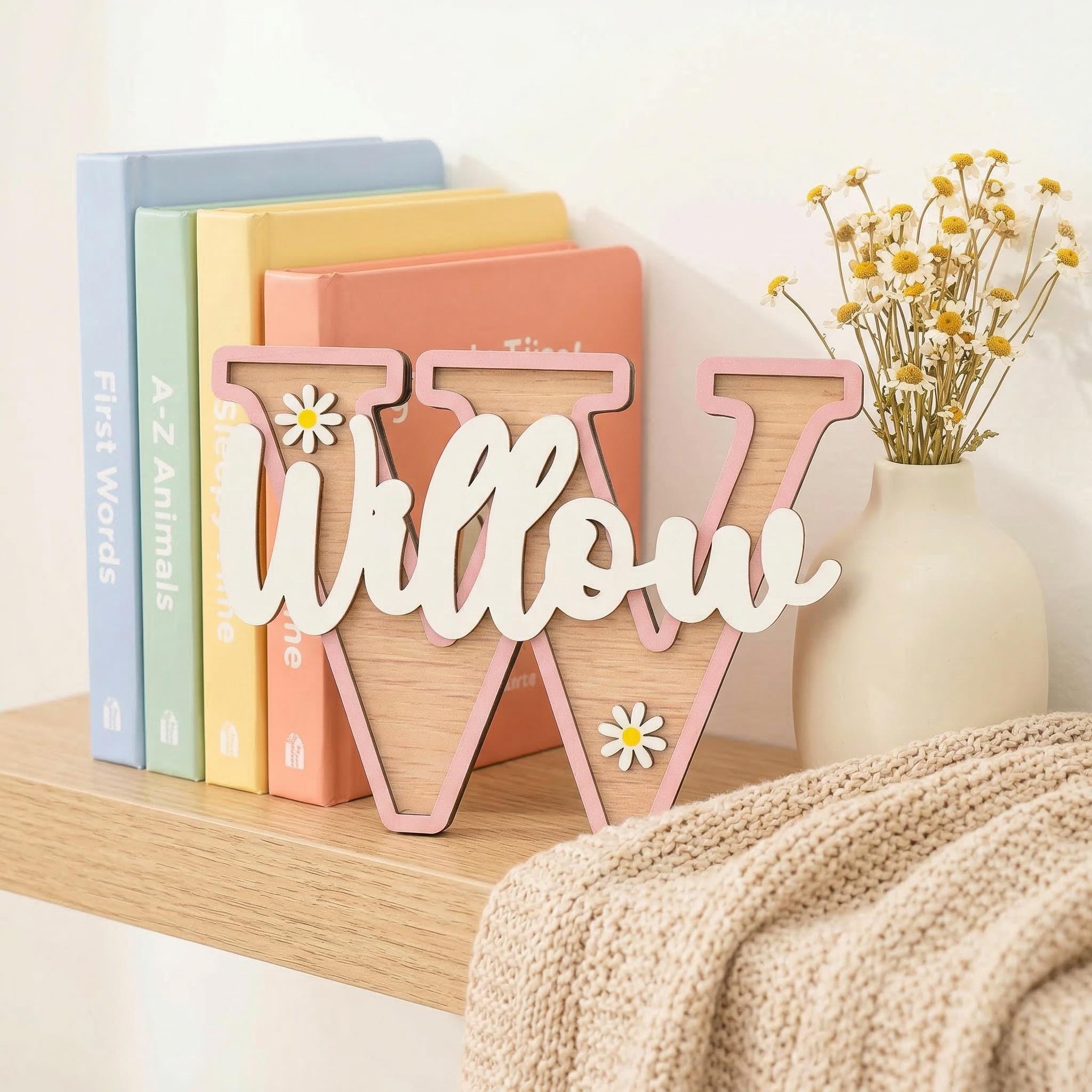 Personalized Kid Name Door Sign, Baby Name Sign, Kid Name Room Sign, Nursery Sign,Kids Room Decor, Custom Wood Name Sign, Easter Gift