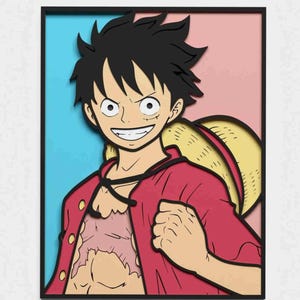3D gelaagd anime-personage - muurframe - lasergesneden sjabloon - Cricut - cartoon SVG - wanddecoratie 8 LAGEN