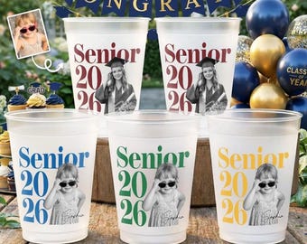 Vasos de plástico personalizados con foto - Regalos de graduación personalizados para él y para ella, El futuro comienza hoy, Vaso para fiesta de graduación, cN20Dd5a