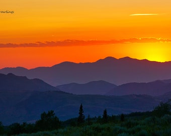 Summer Mountain Sunset Fine Art Photo, Mountain Landscape