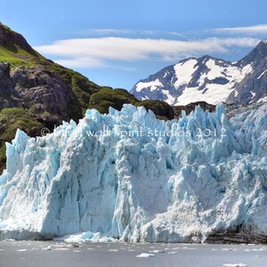 Alaska Glacier Photo, Ice, Blue, Cool Hues, 5 x 7,  Fine Art Photo