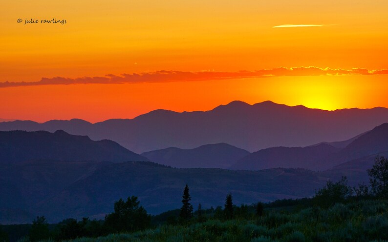 Summer Mountain Sunset Fine Art Foto, Paisaje de Montaña imagen 1